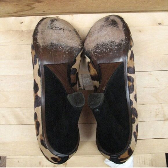 Stuart Weitzman Womens 8.5 Brown Leopard Print Wedges - Picture 8 of 8